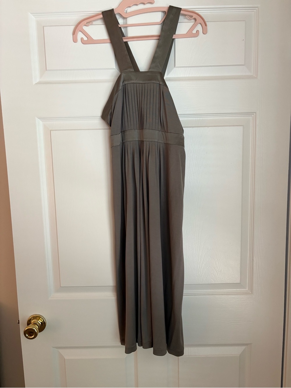 Banana Republic 100% Silk Silver Strappy Dress Size 8